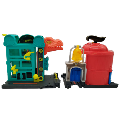 Hot Wheels Bundle Dino-Angriff & Speed Shop großes Spielset