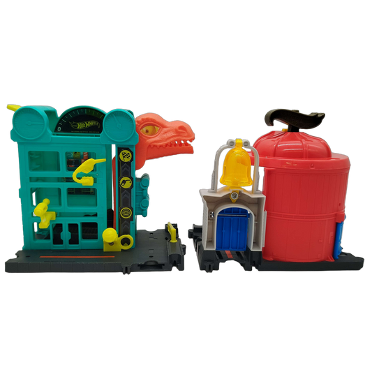 Hot Wheels Bundle Dino-Angriff & Speed Shop großes Spielset