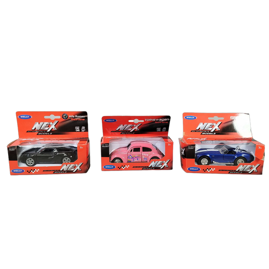 Welly Bundle Shelby Cobra Beetle Set von 3 Modellautos Neuwertig