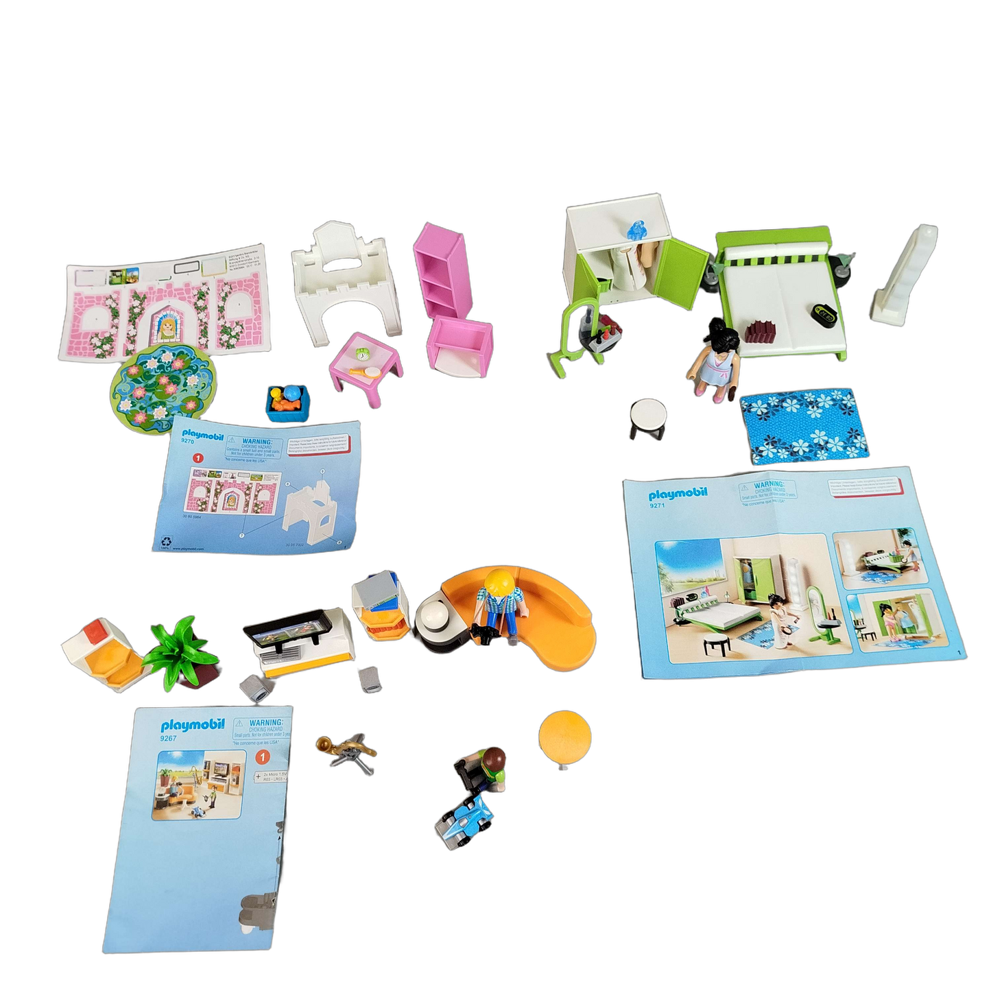 Playmobil Bundle Set von 3 9267 9270 9271 Zimmer