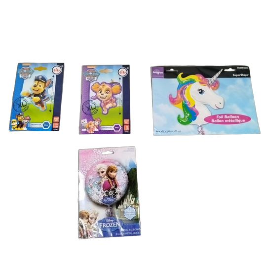 Bundle Paw Patrol 17706 17705 Frozen Einhorn Set von 4 Ballons, Neu