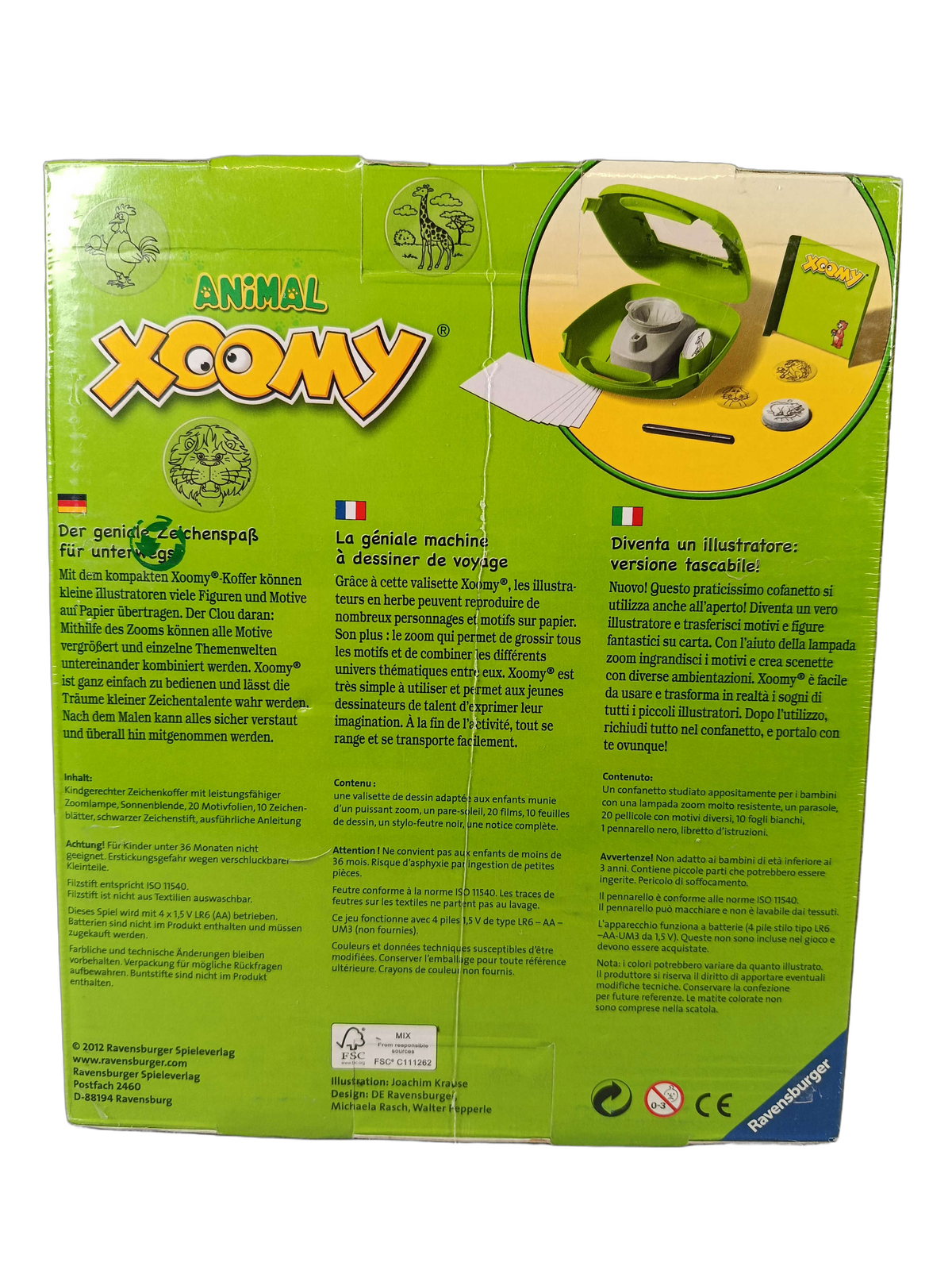Ravensburger Xoomy Animal 18 952 8 Zeichenkoffer, Neu