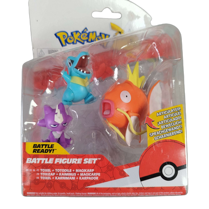 Pokémon Battle Toxel, Totodile & Magikarp PKW2348 Actionfigur, Neu