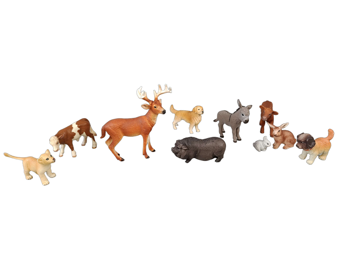 Schleich Tiere Bundle Bauernhof & Wildtiere 10 Teile Tierfiguren