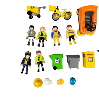 Playmobil Bundle City Life Kehrmaschine großes Set & Mülltonnen