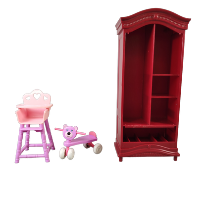 Bundle Puppenhaus Puppenmöbel Set von 7 Küche, Schrank, Waschtisch