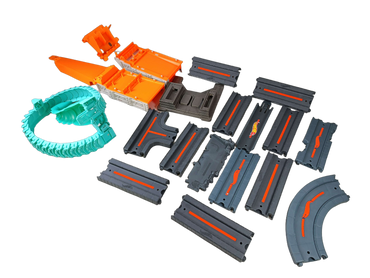 Hot Wheels Bundle Rennbahn Zubehör Set Schienen, Loops & Verbinder
