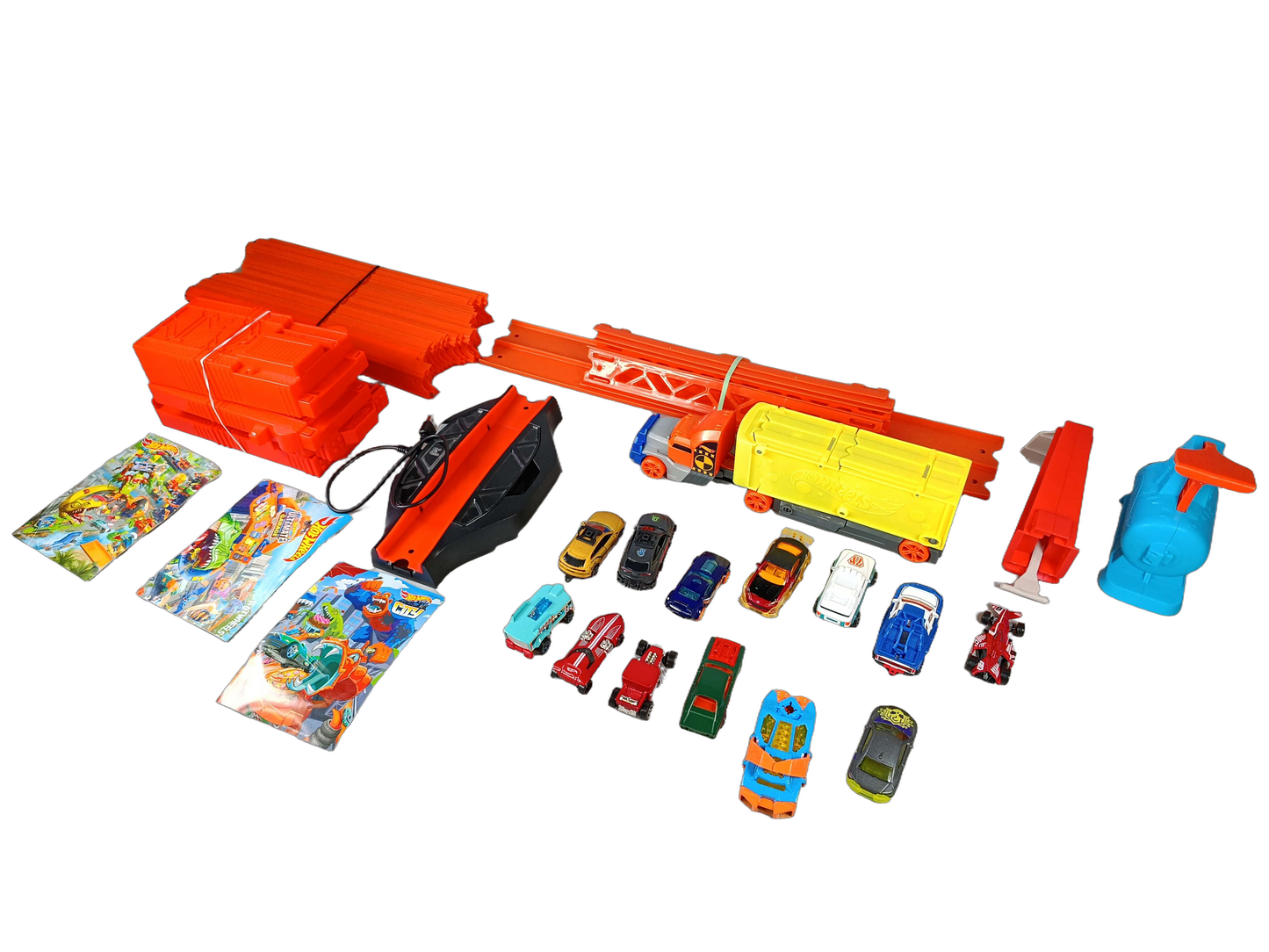 Hot Wheels Bundle Rennbahn Zubehör Set Schienen, Loops & Verbinder