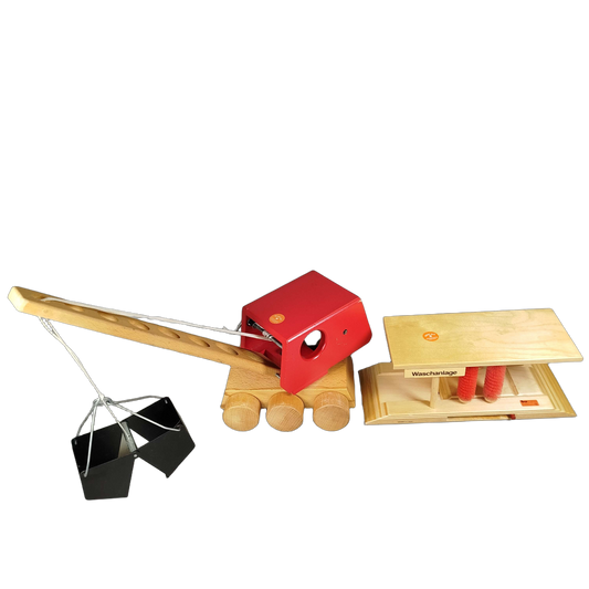 Heros Bundle Holzspielzeug Set von 2 Kranwagen & Waschanlage