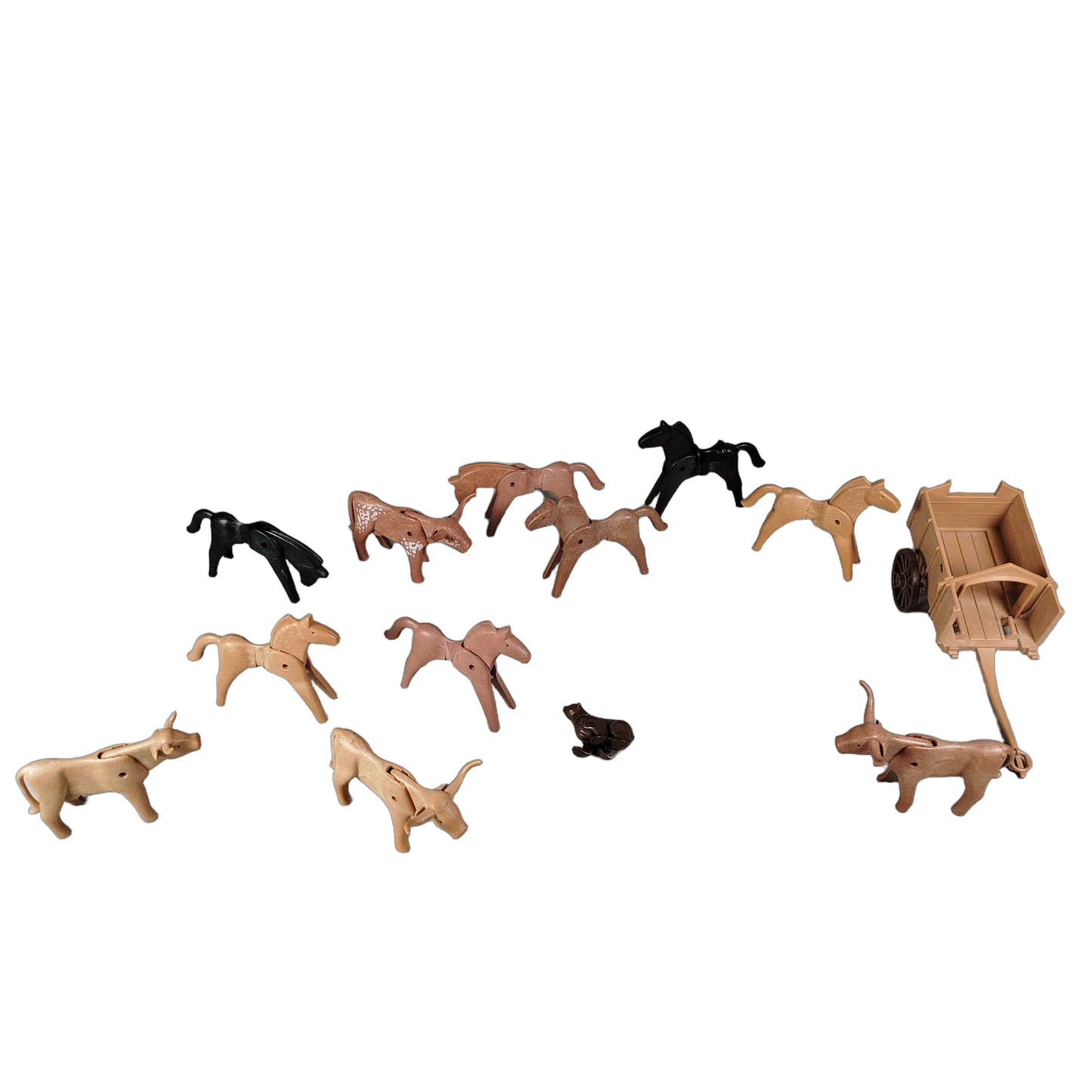 Playmobil Bundle Tiere mit Wagen Pferd Kuh Hund