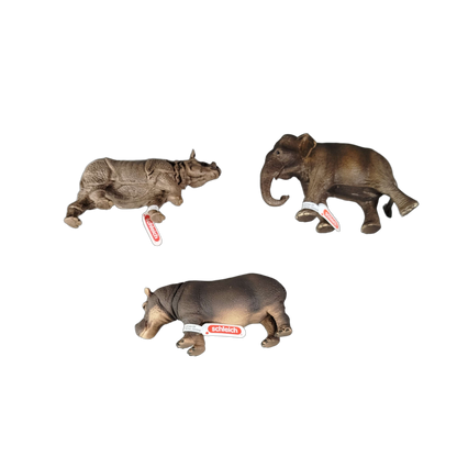 Schleich Tiere Bundle 3x Elefant Nilpferd Nashorn