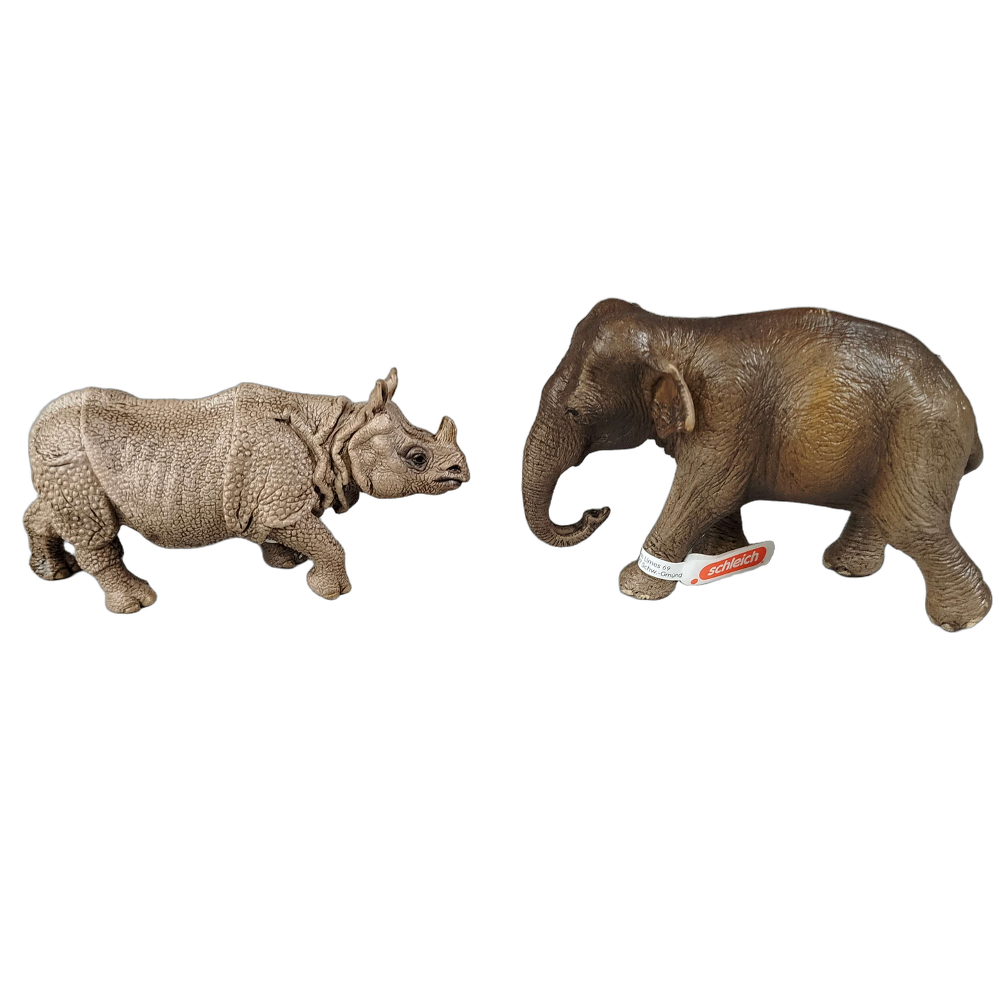 Schleich Tiere Bundle 3x Elefant Nilpferd Nashorn