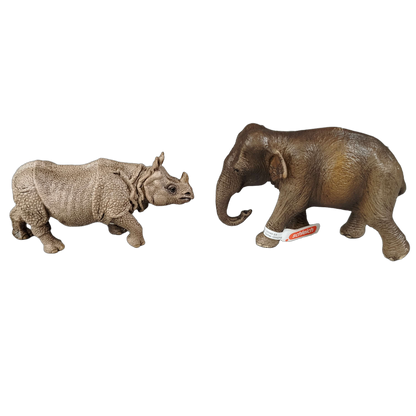 Schleich Tiere Bundle 3x Elefant Nilpferd Nashorn