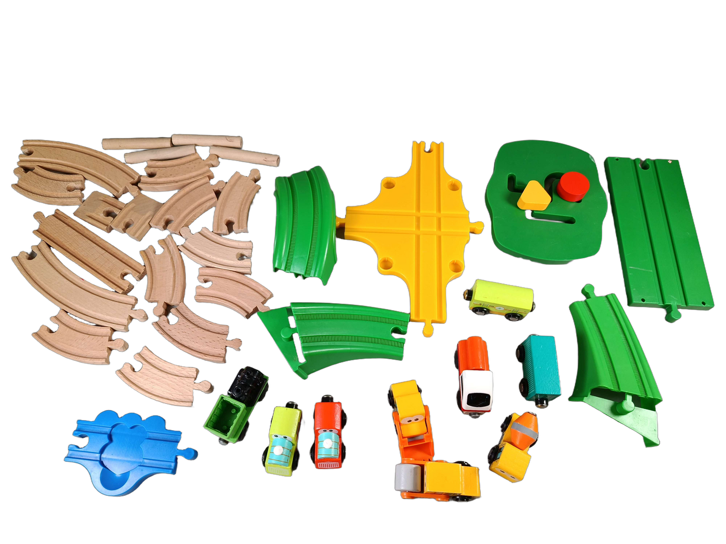 Bundle Holzeisenbahn großes Set Züge & Schienen