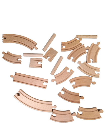 Bundle Holzeisenbahn großes Set Züge & Schienen