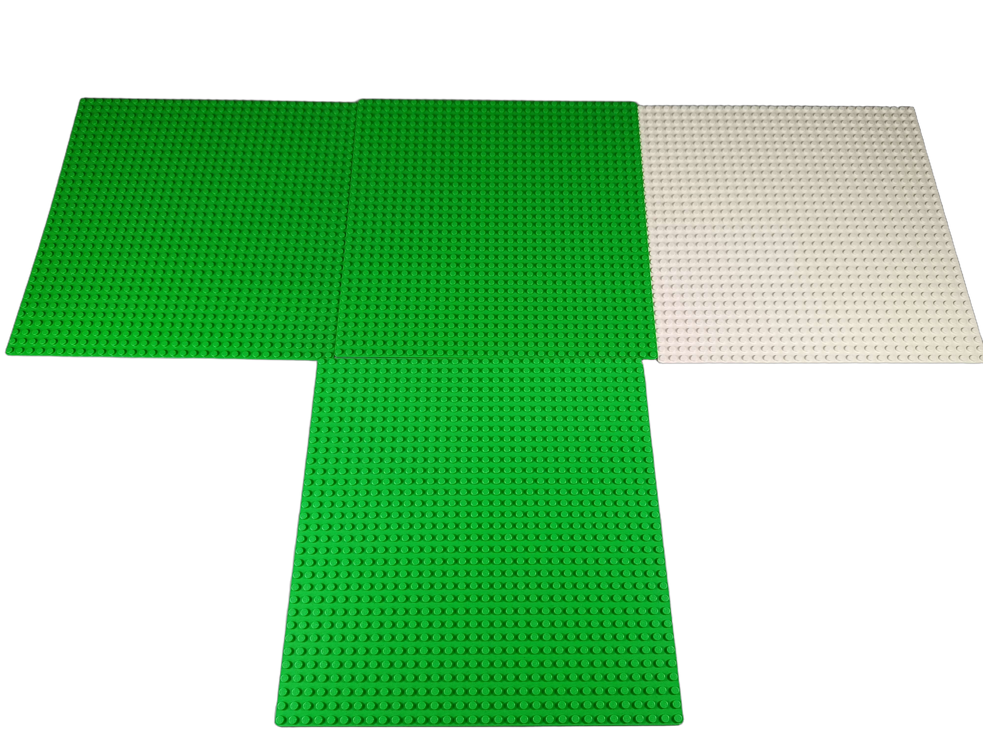 LEGO Bundle 3x Grün 1x Sand Set von 4 Grundplatten
