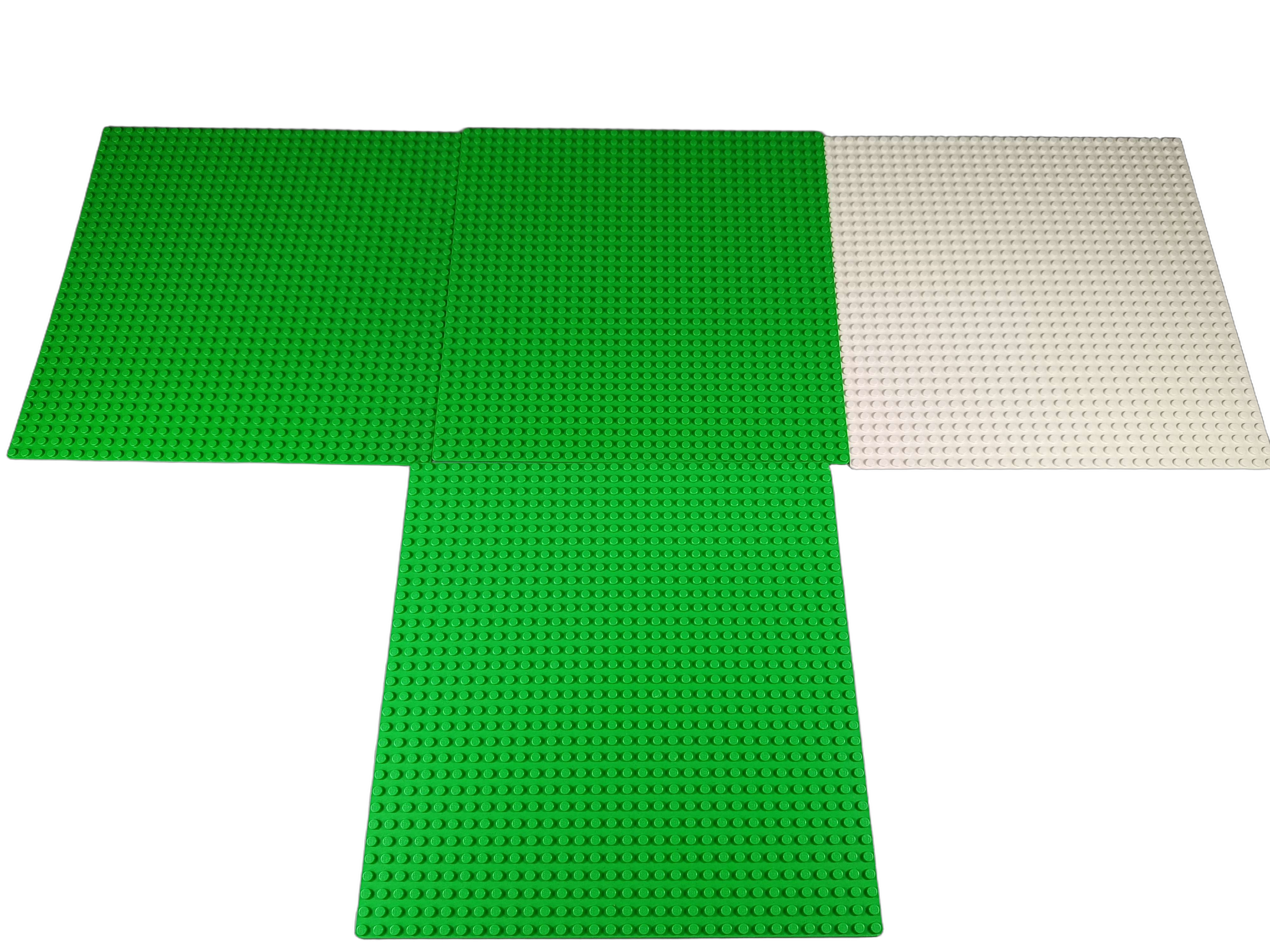 LEGO Bundle 3x Grün 1x Sand Set von 4 Grundplatten