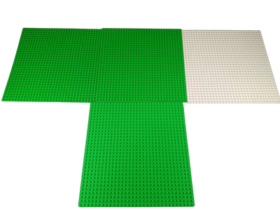 LEGO Bundle 3x Grün 1x Sand Set von 4 Grundplatten