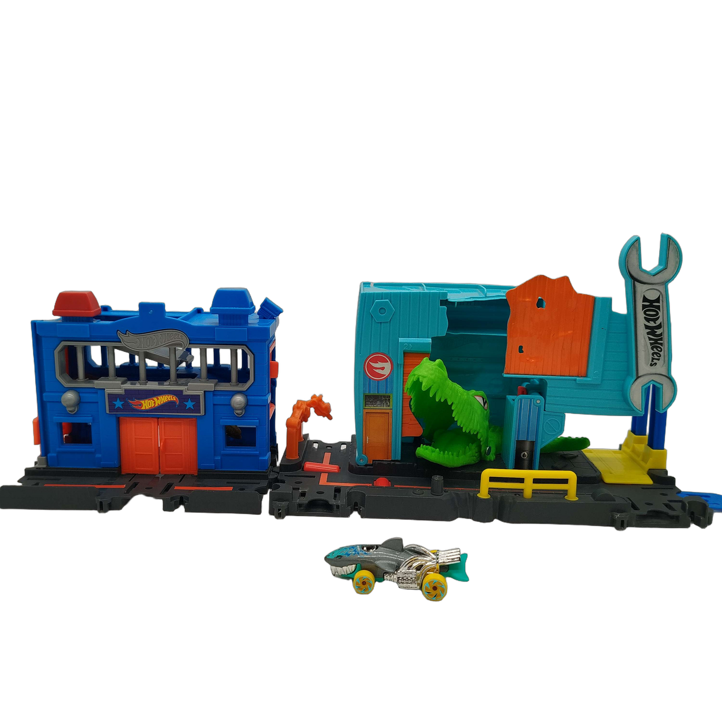 Hot Wheels Bundle City Gator Garage Set von 2 Werkstatt & Polizei