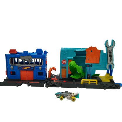 Hot Wheels Bundle City Gator Garage Set von 2 Werkstatt & Polizei