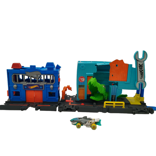 Hot Wheels Bundle City Gator Garage Set von 2 Werkstatt & Polizei