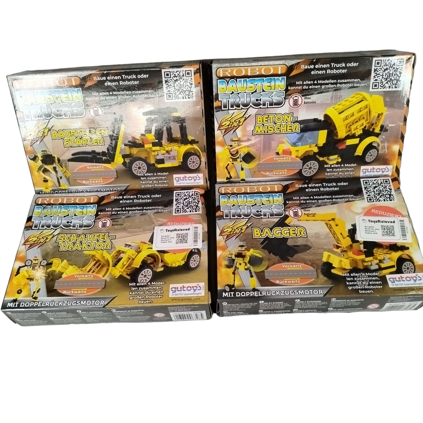gutoys Bundle ROBOT TRUCKS Set von 4 Roboter Trucks