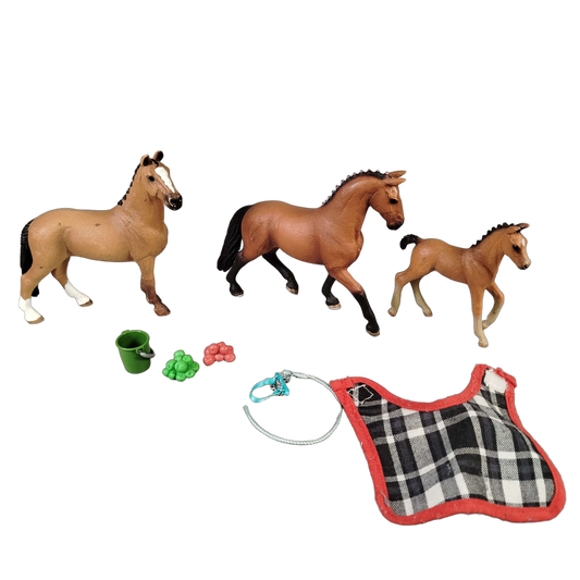 Schleich Tiere Bundle 3 Teile Pferde Zubehör