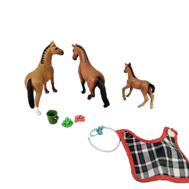 Schleich Tiere Bundle 3 Teile Pferde Zubehör