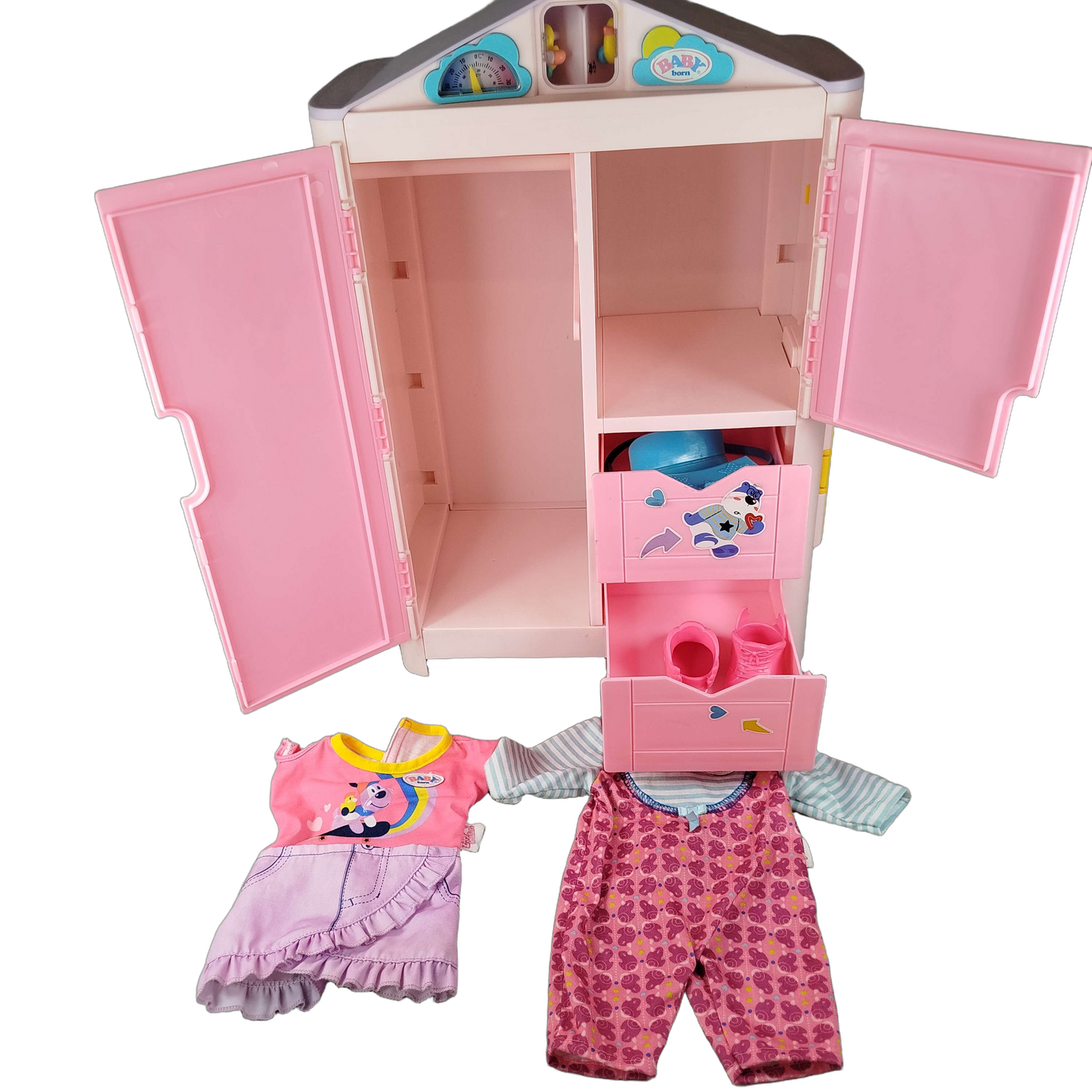 Zapf Creation Bundle BABY born Kleiderschrank Puppenmöbel