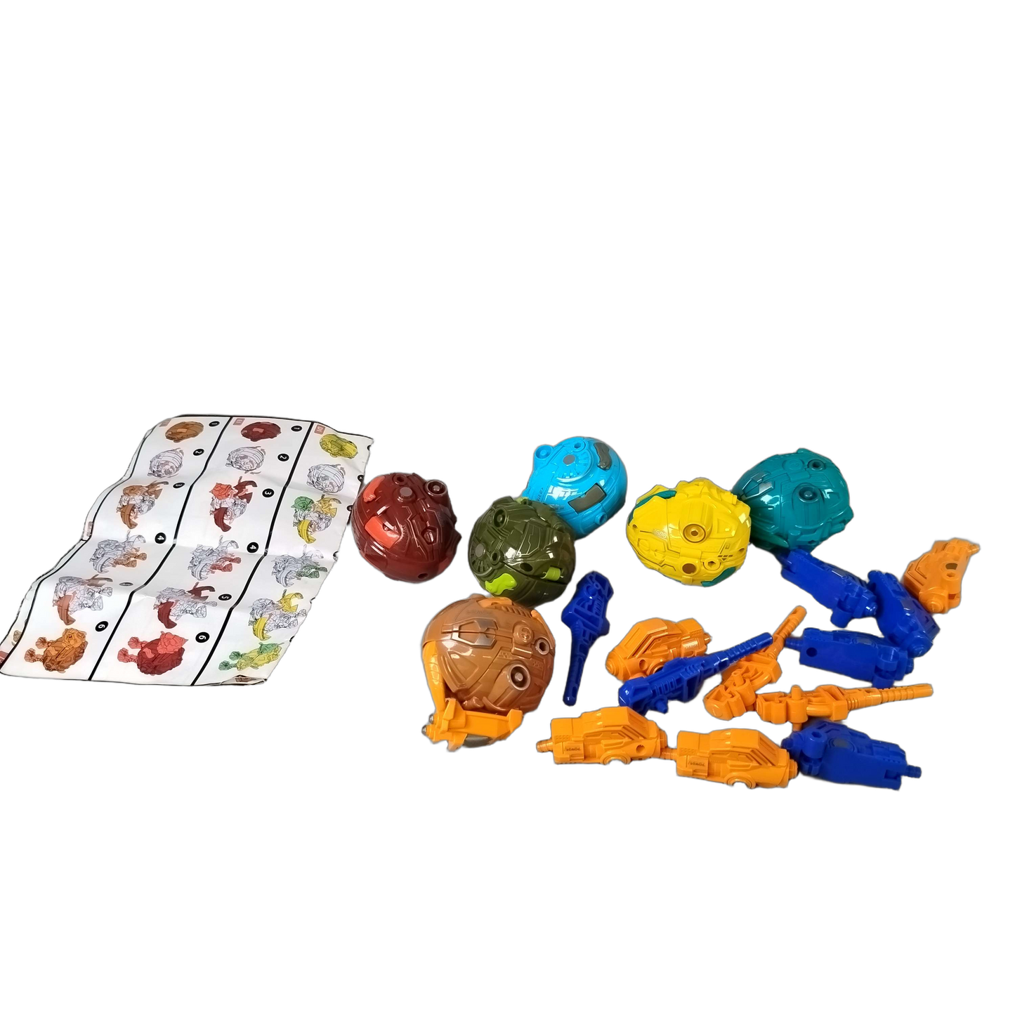 Bundle Konstruktionsspielzeug 6x Sphären & Zubehör in Blau & Orange
