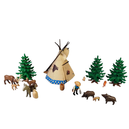 Playmobil Bundle Western & Waldtiere Tipi Set Pferd & Esel