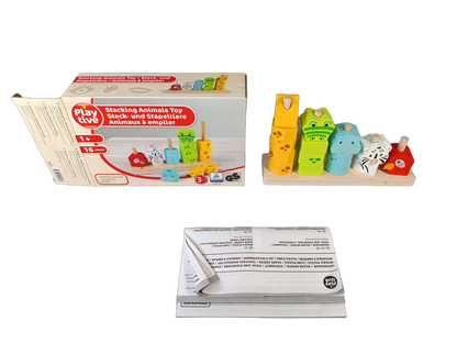 Playtive Bundle Holz Motorik Set von 2 Motorikwürfel & Stapeltiere
