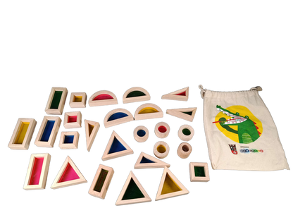 Bundle Sensorik Farbfenster großes Set Holzbausteine