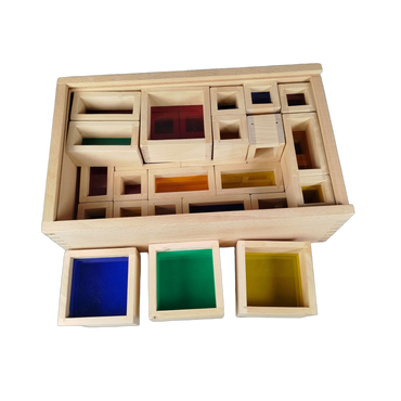 Fensterbausteine Regenbogen Holzbausteine