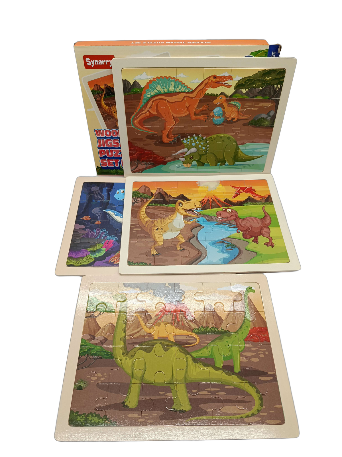 Synarry Dinosaurier Holzpuzzle & Lernspiel