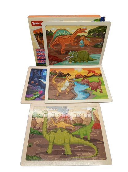 Synarry Dinosaurier Holzpuzzle & Lernspiel