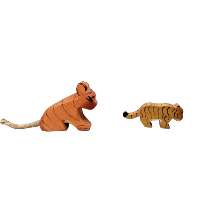 Ostheimer Bundle Holztiere Set von 2 Tiger & Baby
