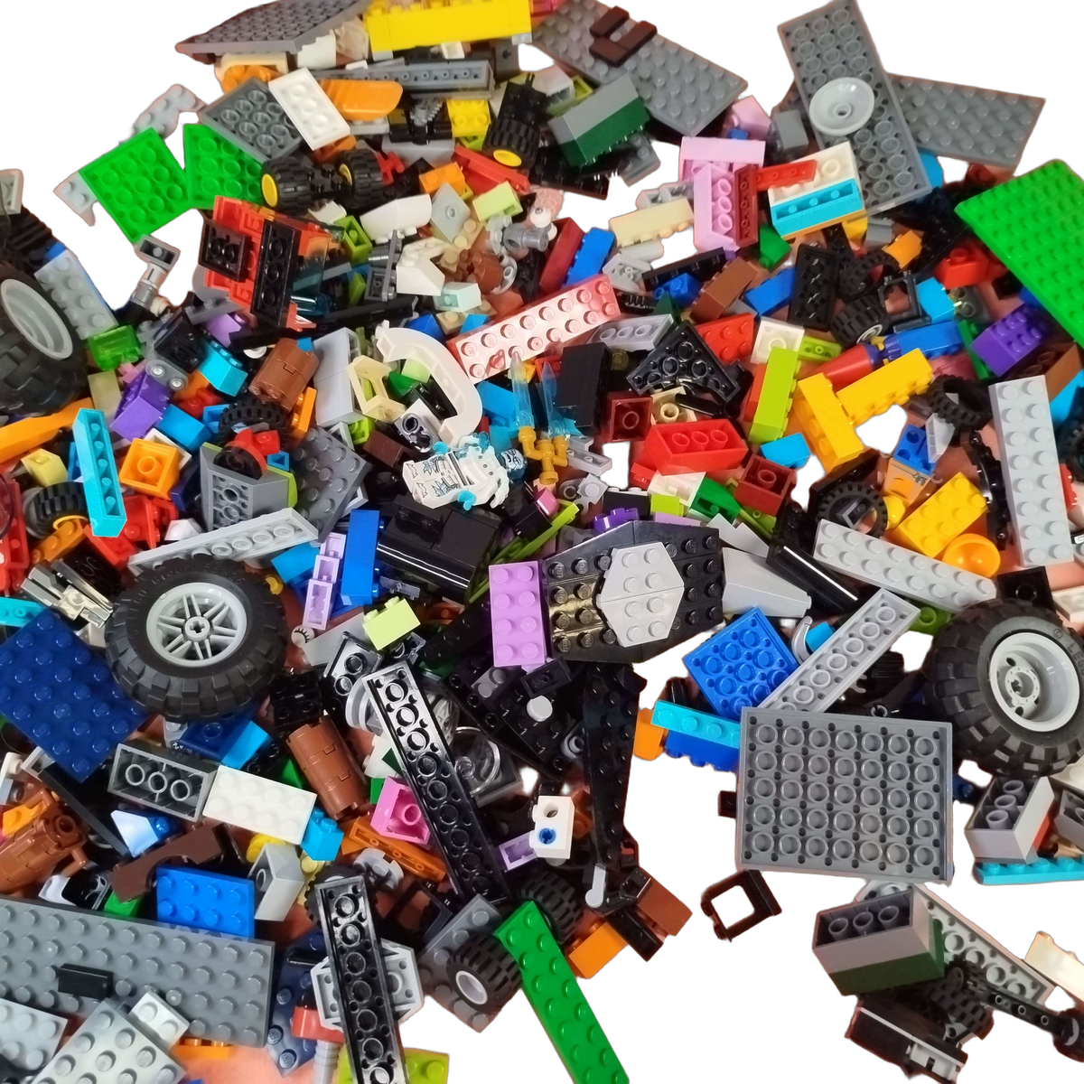 Konvolut LEGO ca. 1 kg, Bausteine & Minifiguren, ab 6 Jahre