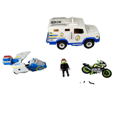 Playmobil Bundle Polizei 9371 Set von 4 Figuren & Fahrzeuge