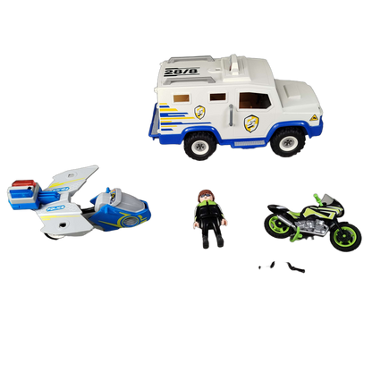 Playmobil Bundle Polizei 9371 Set von 4 Figuren & Fahrzeuge