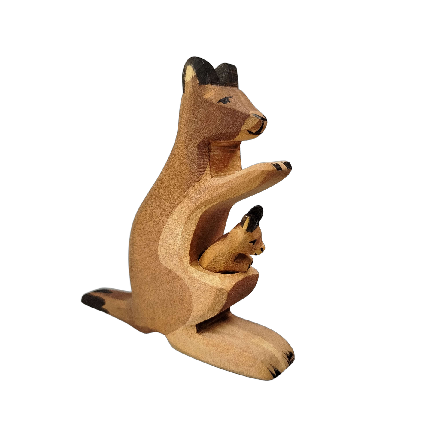 Ostheimer Holzfigur Känguru mit Jungtier