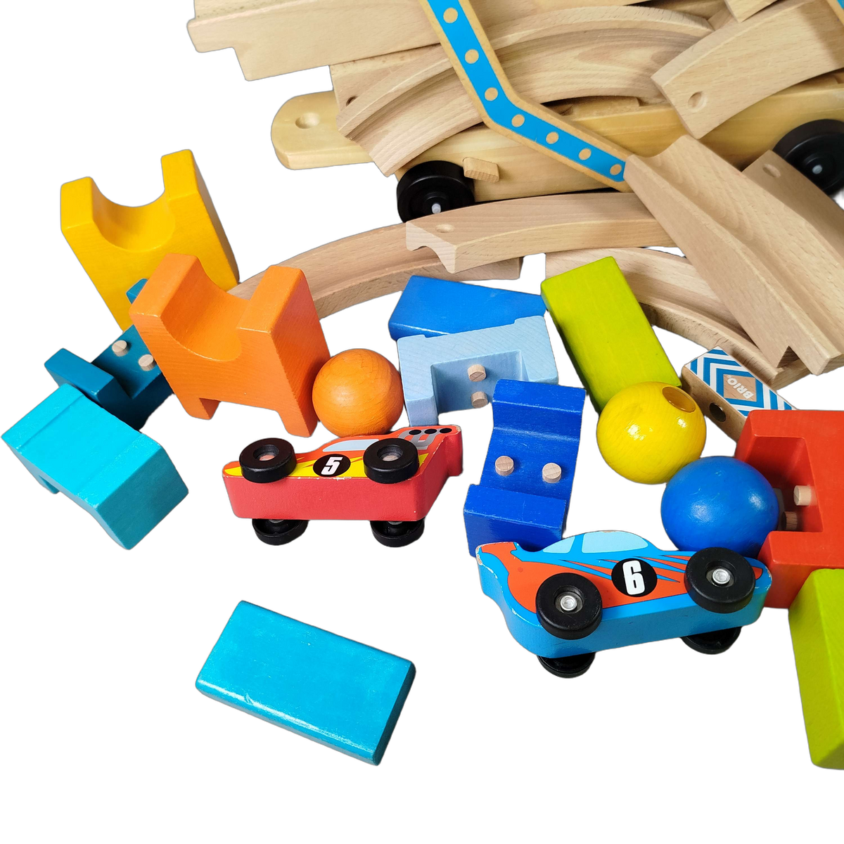 BRIO Bundle Holzeisenbahn großes Set Transporter & Rampen