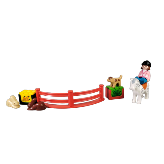 Playmobil Ponyhof Spielset Bauernhof mit Pferd, Reiterin & Tieren