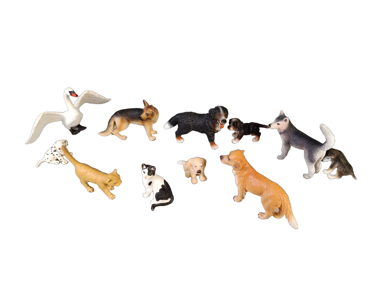 Schleich Tiere Bundle 11 Teile Tierfiguren Hunde Katzen Schwan