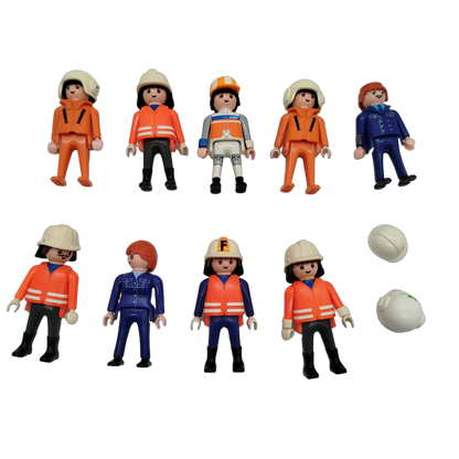 Playmobil Bundle Einsatzkräfte & Bauarbeiter Set von 9 Figuren
