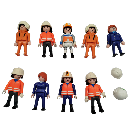 Playmobil Bundle Einsatzkräfte & Bauarbeiter Set von 9 Figuren