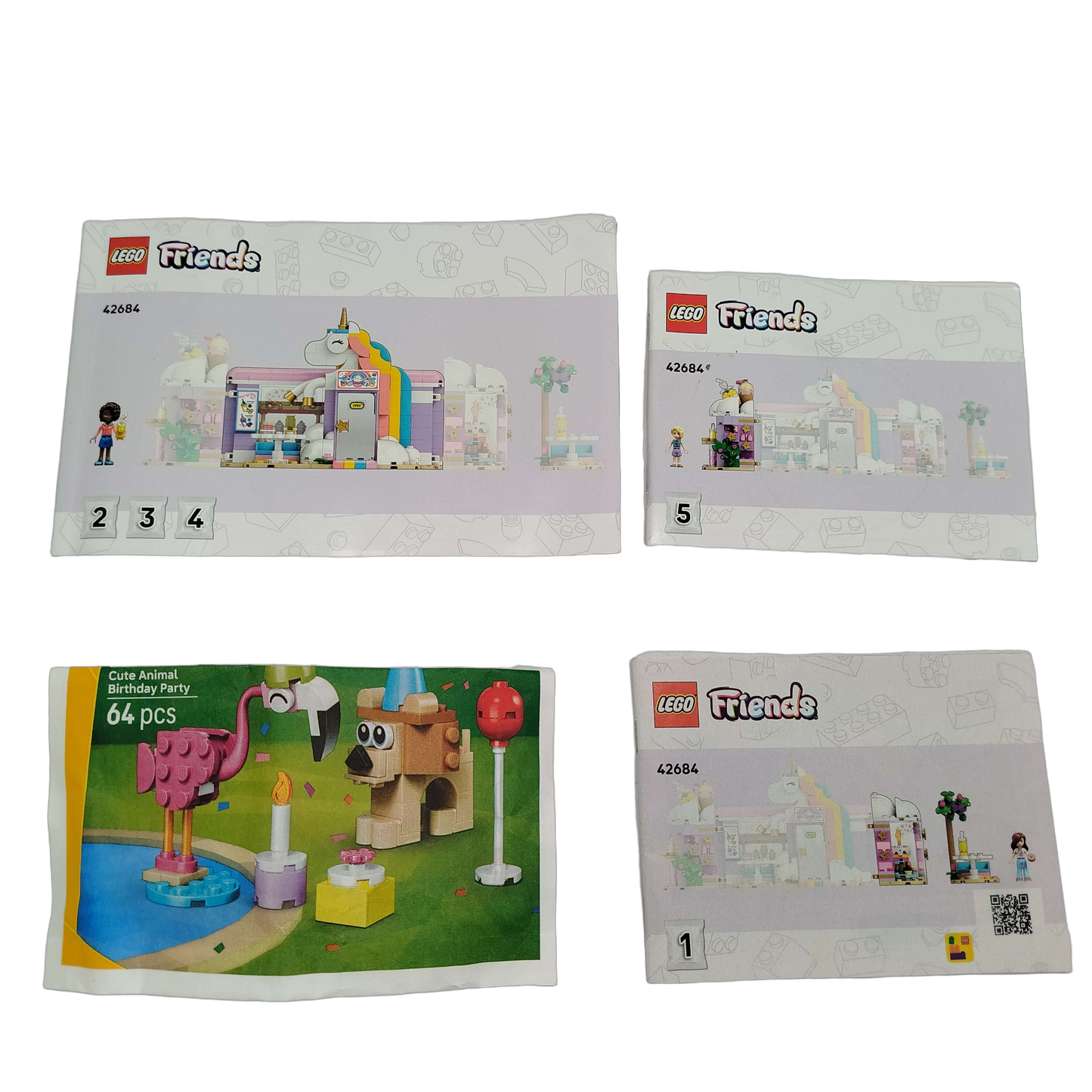 LEGO Bundle Friends 41684 Cute Animal Party Set Teile & Anleitung