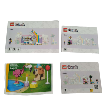 LEGO Bundle Friends 41684 Cute Animal Party Set Teile & Anleitung
