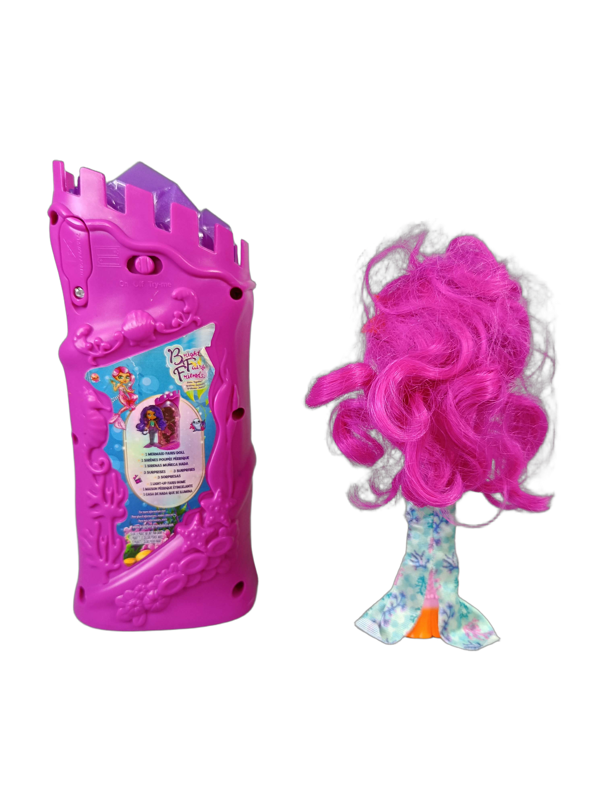 Mattel Bundle Bright Fairy Friends Set Puppe & Schloss-Behälter