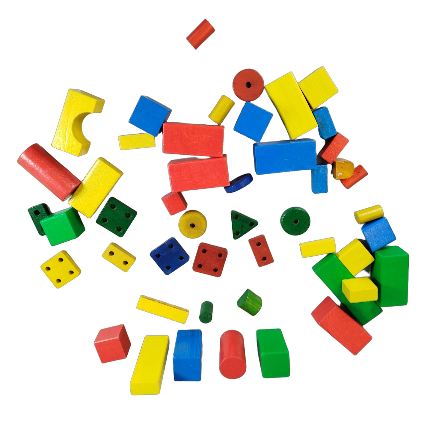 Holzbausteine Set mit geometrischen Formen